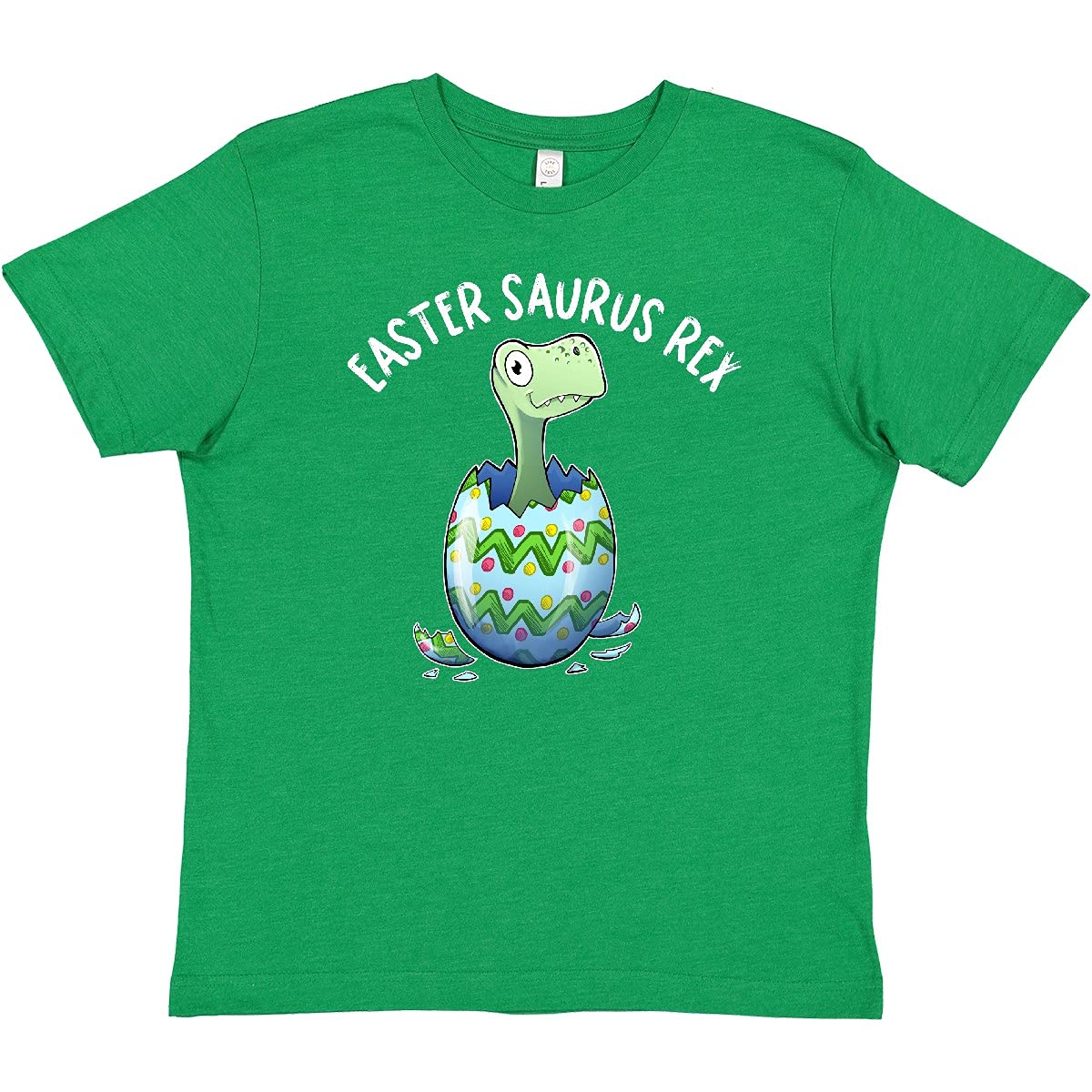Inktastic Easter Saurus Rex Dinosaur Hatching Easter Egg Youth T-Shirt - Fun Dino Themed Easter Gift for Kids & Toddlers - Perfect for Easter Celebrations, Egg Hunts & Birthday Parties