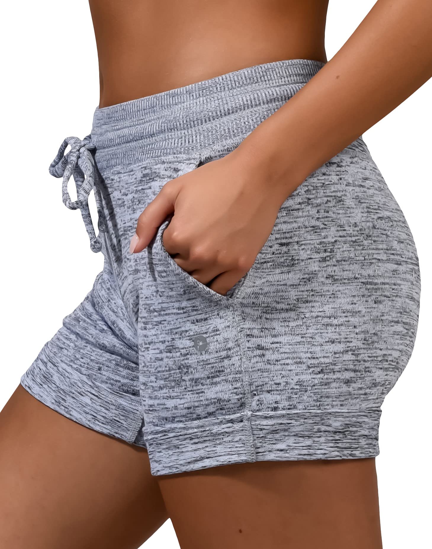 90 Degree By Reflex Women's Soft Comfy Activewear Lounge Shorts with Pockets & Drawstring - Perfect for Yoga, Running, Gym Workouts & Casual Wear