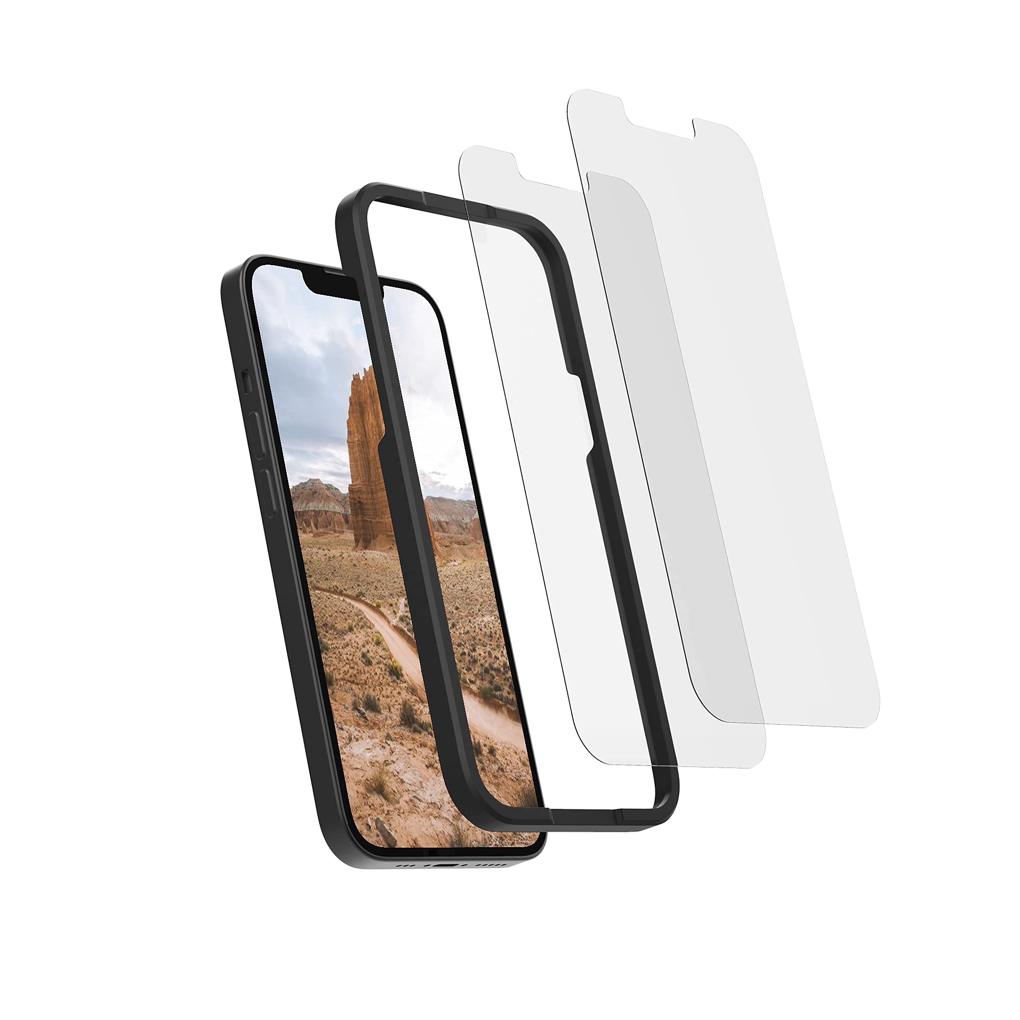 Rokform Rugged Case for iPhone 13 Pro Max with 2-Pack Tempered Glass Screen Protector - Shockproof Protective Cover for Outdoor, Work & Adventure Activities