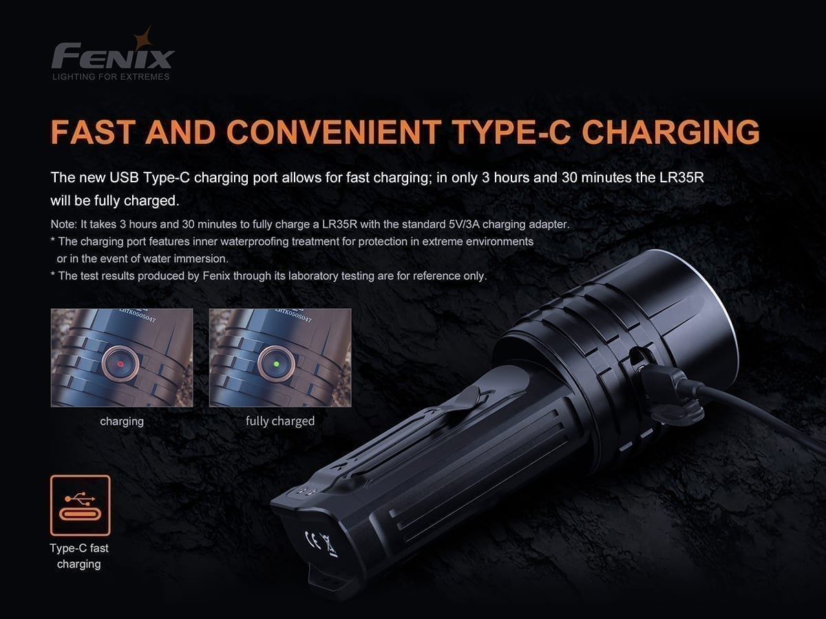 Fenix LR35R 10000 Lumens Rechargeable Flashlight - Ultra Bright LED Torch for Camping, Hiking, Emergency & Outdoor Adventures