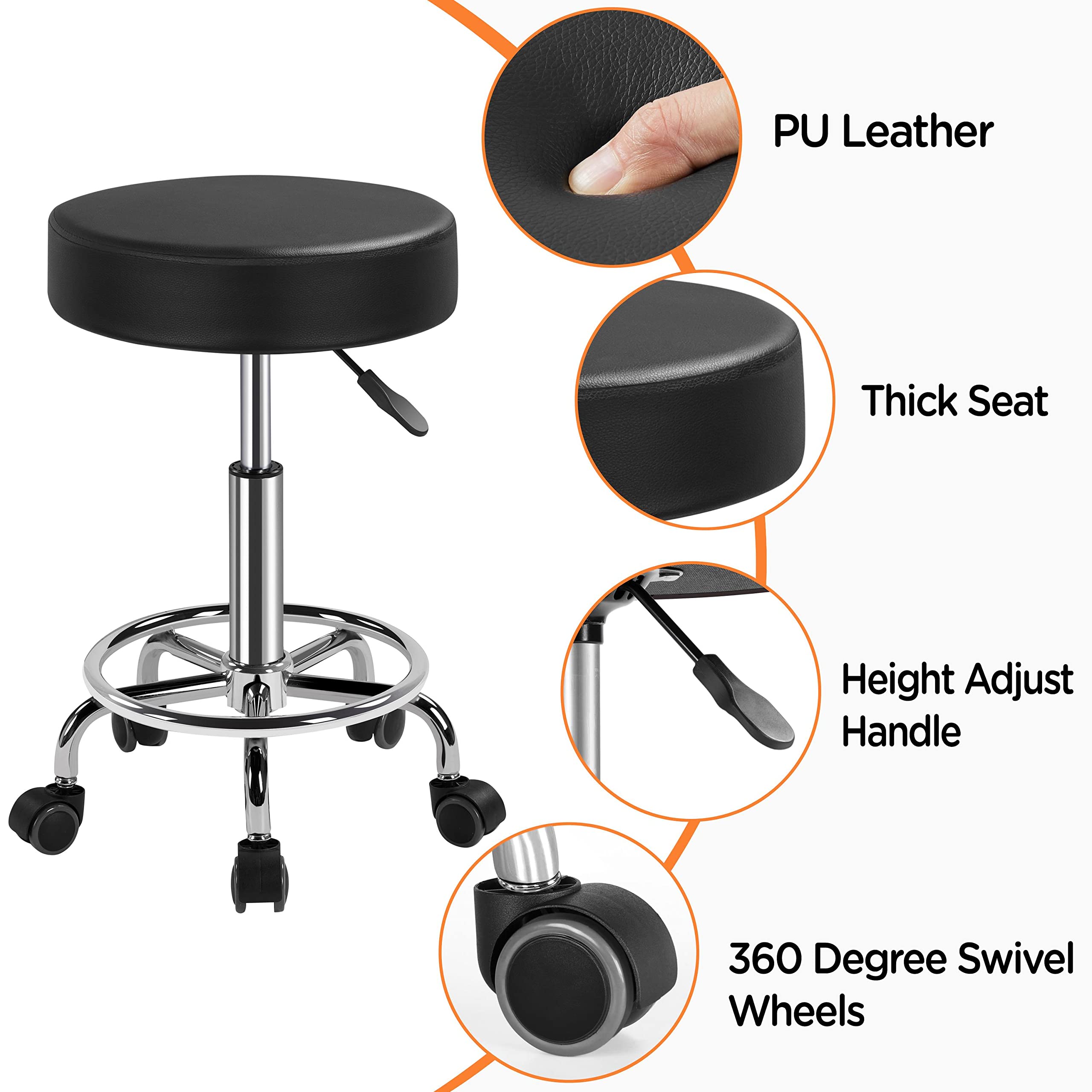 Yaheetech Portable Folding Massage Table with Adjustable Headrest & Armrest - Aluminum 2-Level Spa Bed with Rolling Stool & Swivel Salon Chair - Perfect for Professional Massage Therapy, Home Spa, and Salon Treatments