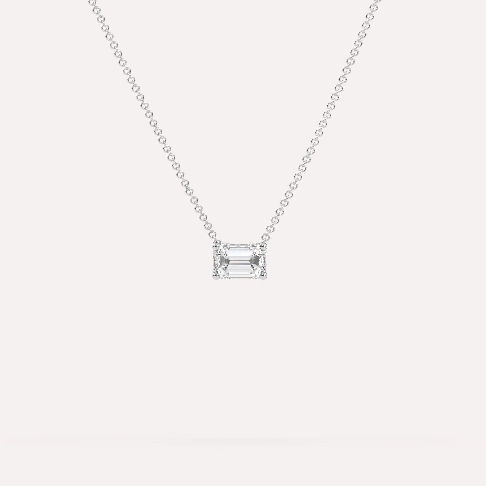 1/2 Carat Emerald Floating Diamond Necklace - Elegant 14K Gold Pendant for Women - Perfect Gift for Anniversary, Birthday & Special Occasions