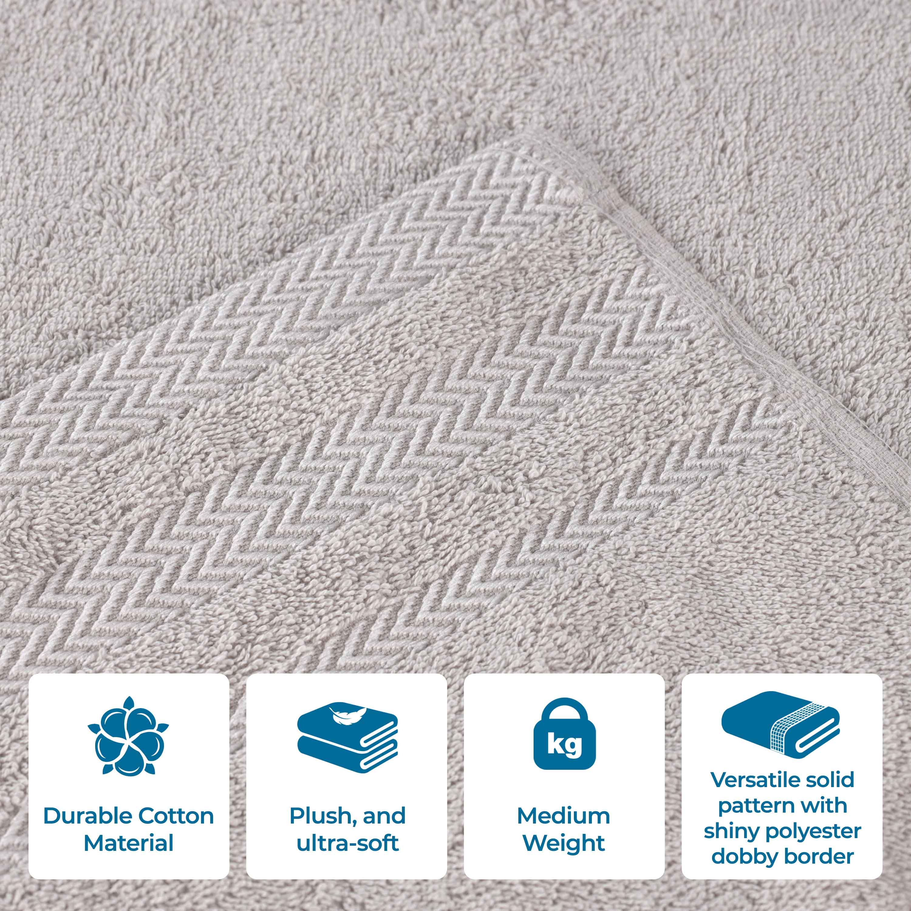 Premium 12-Pack Medium Weight Cotton Face Towels & Washcloths – Soft, Absorbent for Skincare, Makeup Removal, and Bathing