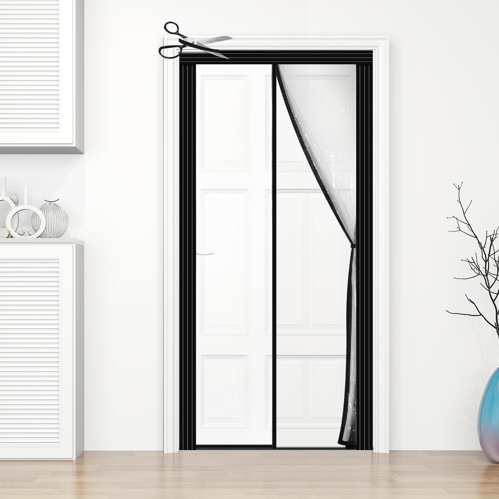 Adjustable Transparent Insulated Door Curtain - DIY Size 29