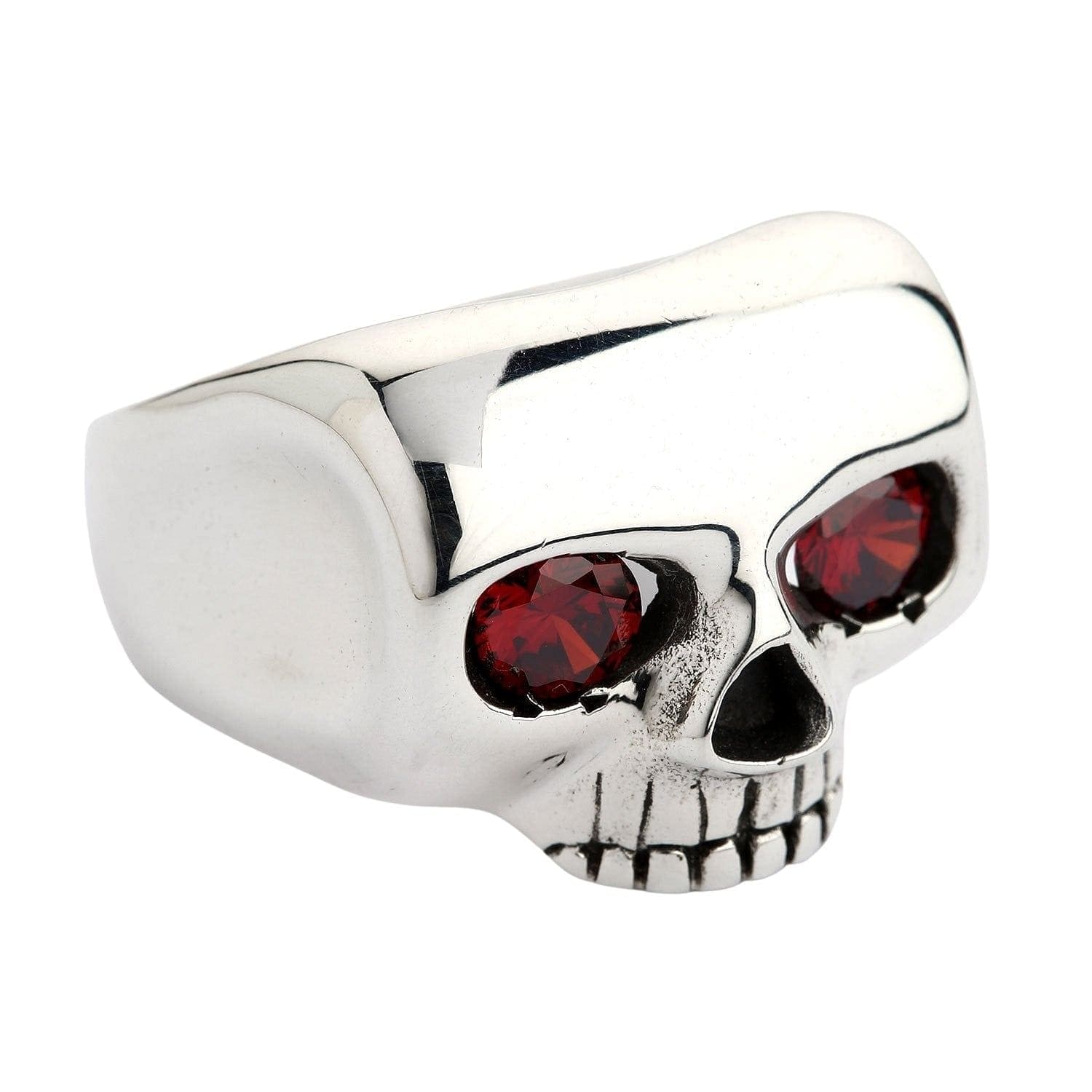 Gothic Red Eyes Skull Sterling Silver Ring for Men & Women - Perfect for Halloween, Punk Fashion, and Dark Aesthetic Jewelry Lovers