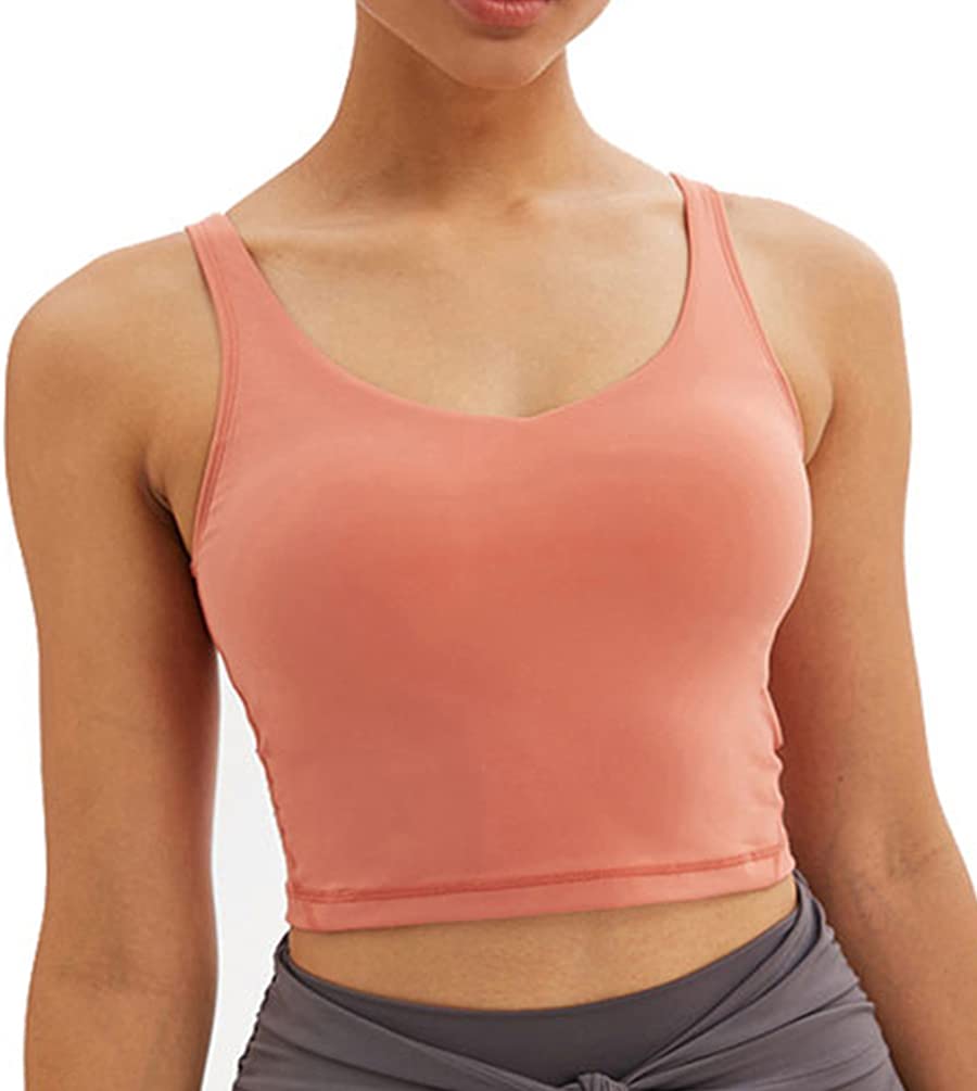 Women's Longline Sports Bras - Padded Workout Yoga Bra Tank Tops for Running, Gym & Activewear | Comfortable Crop Top for Fitness, Yoga & Everyday Wear