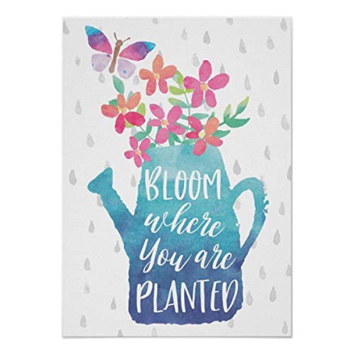 iShopJ Gardening Poster - Bloom Where You're Planted - Inspirational Wall Art for Home, Office & Garden Decor - Perfect Gift for Plant Lovers & Garden Enthusiasts