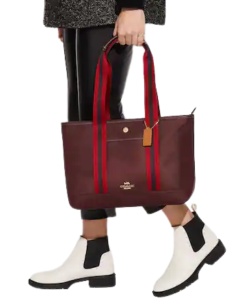 Coach Ellis Tote Bag for Women - Genuine Leather Designer Handbag with Shoulder Strap - Perfect for Work, Travel & Everyday Use