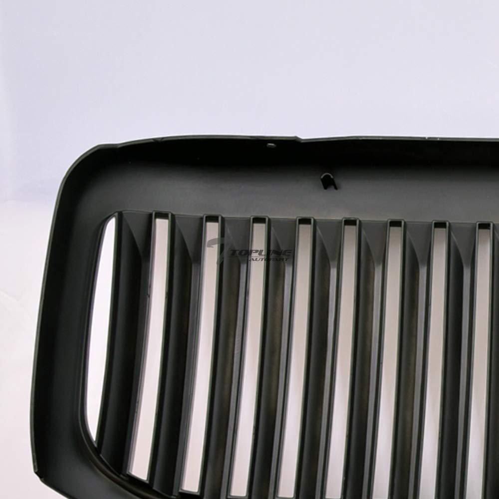 **1999-2004 Ford F250 F350 F450 F550 Super Duty & 2000-2004 Excursion Glossy Black Vertical Front Bumper Grille - Heavy Duty Replacement for Off-Road & Towing**