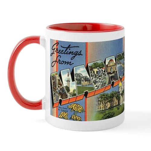 White/Red Inside - Greetings From Alabama Mug
