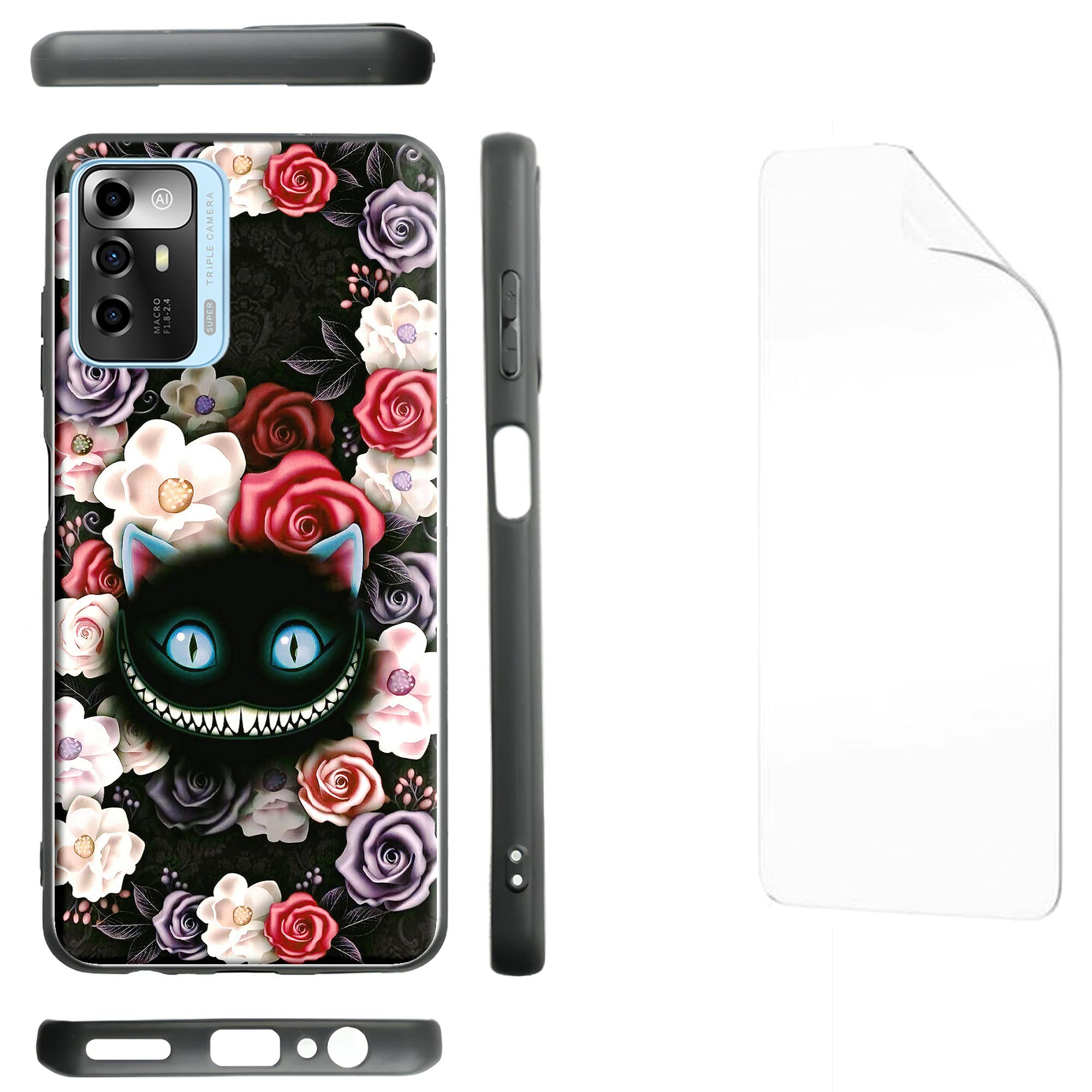 Premium ZTE Blade A72 / V40 Vita Phone Case with Soft TPU Screen Protector - Shockproof Protective Cover for ZTE Blade A72 & Blade V40 Vita - Perfect for Daily Use, Travel, and Outdoor Activities