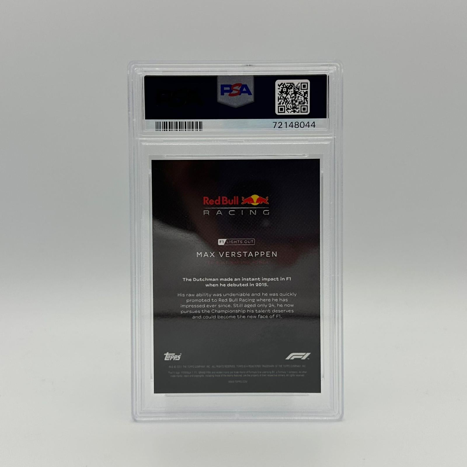 PSA 9 Graded 67/75 Max Verstappen Green Parallel Racing Driver Card - Perfect for F1 Collectors, Sports Memorabilia Displays & Trading Card Investments