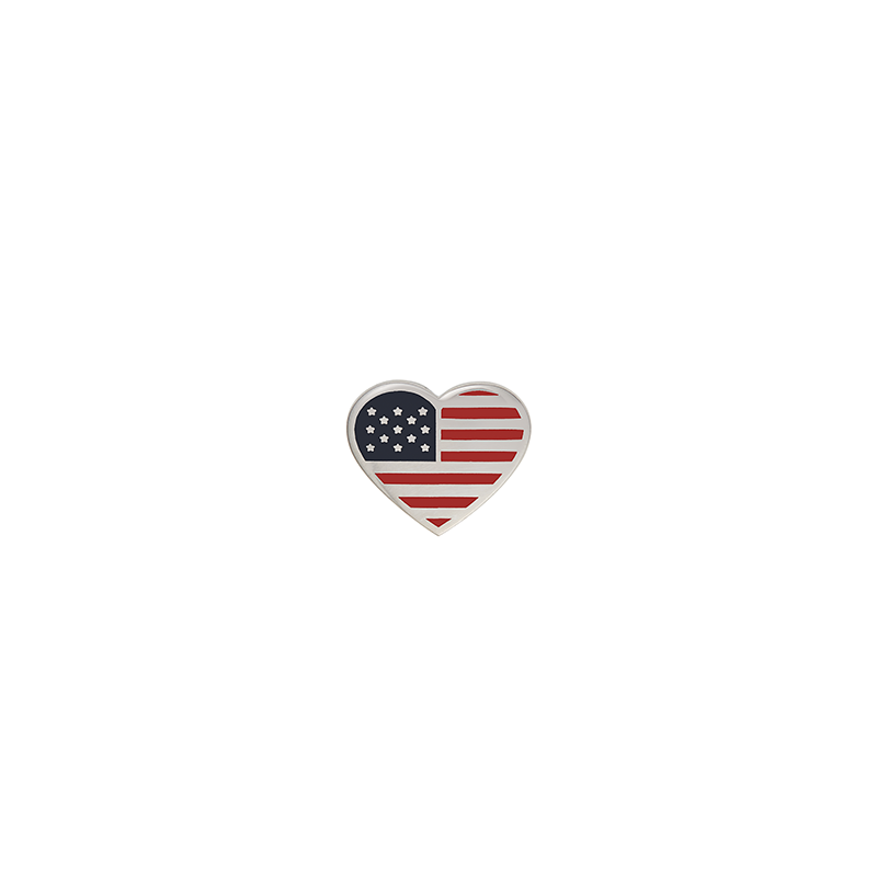 American Flag Heart Pin - Patriotic Enamel Lapel Pin for Men & Women - Perfect for July 4th, Veterans Day & Political Events