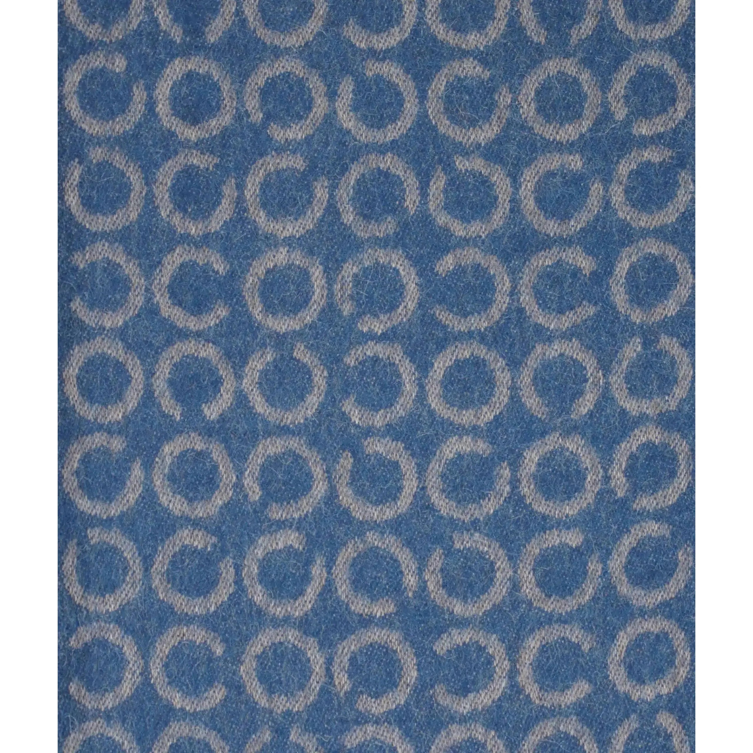 Premium 100% Baby Alpaca Wool Throw Blanket - Indigo Blue & Grey - 78