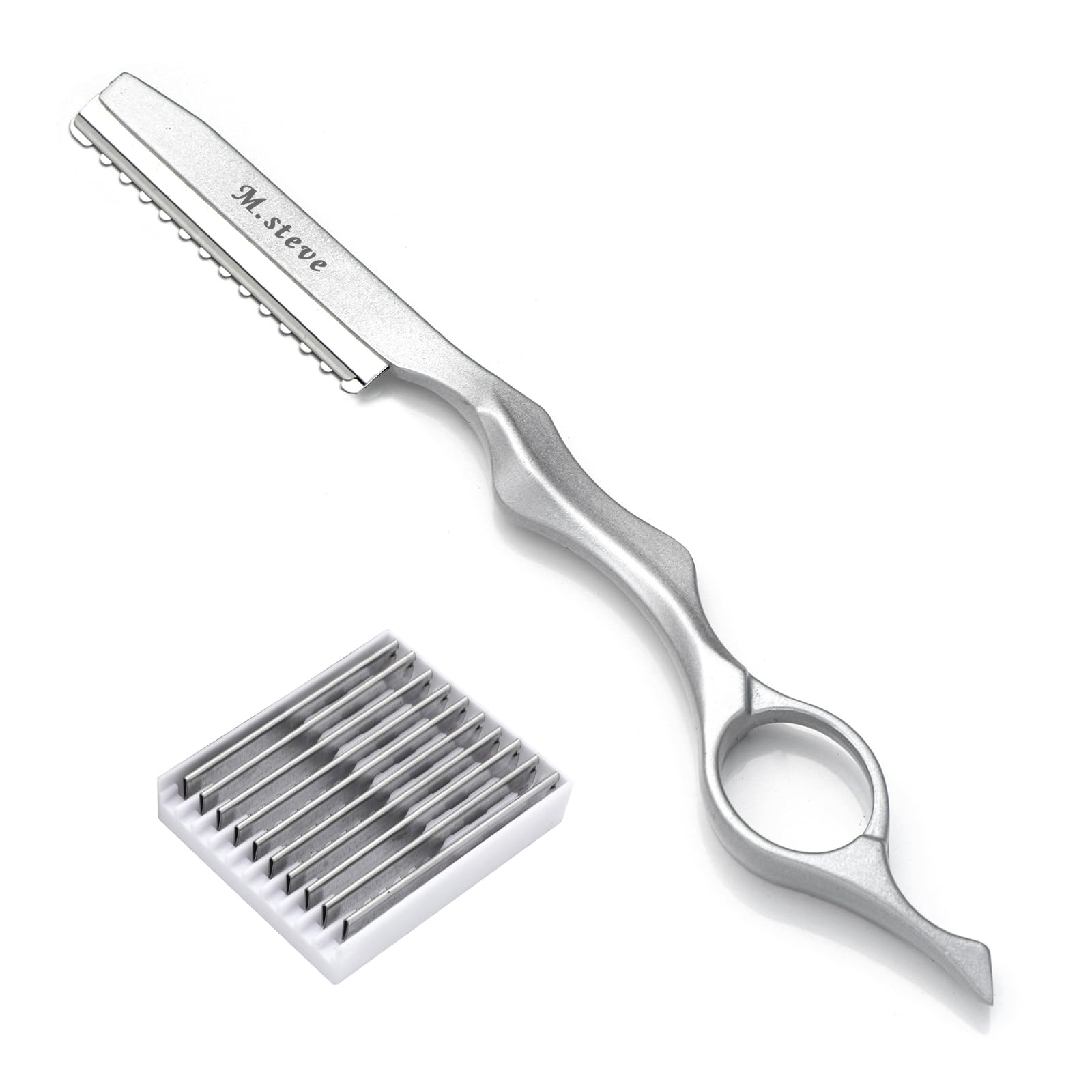 Professional Hair Cutting Razor with Stainless Steel Blades - 11PCS Salon & Home Styling Kit for Precise Haircuts, Trimming & Styling - Perfect for Barbers, Hairstylists & DIY Home Haircuts
