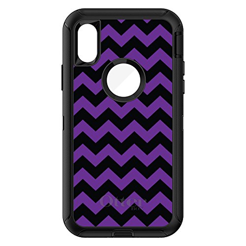 Black Purple Chevron Stripes On Black Case