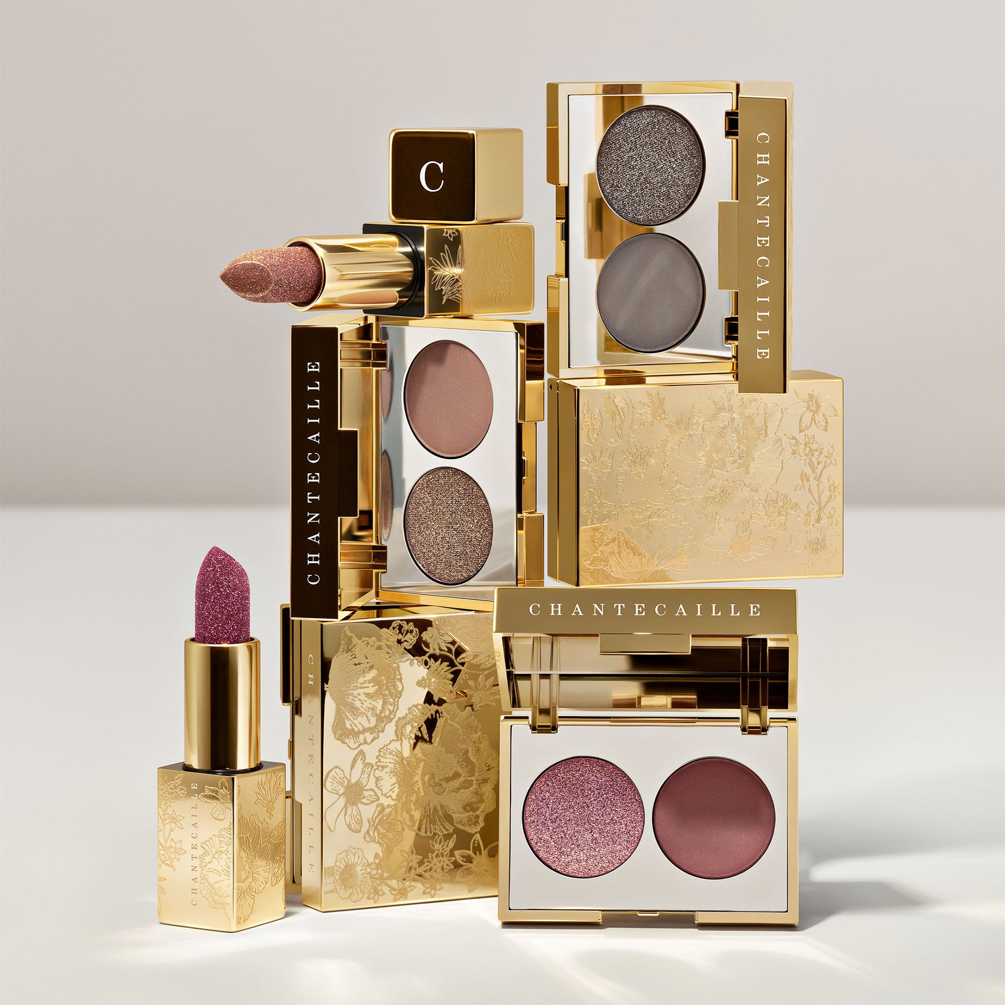 Luxury Gilded Garden Collection Eye Duet - Limited Edition Gold Eyeshadow Palette for Party & Wedding Makeup