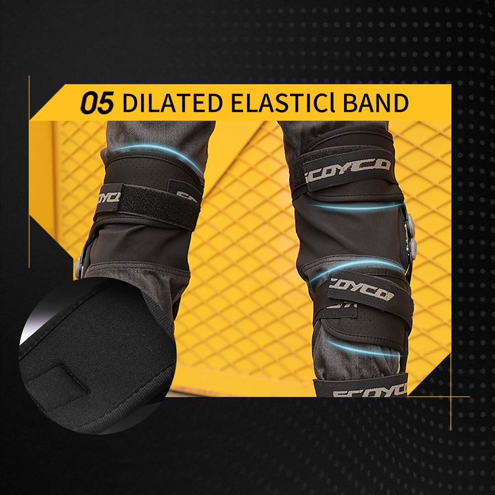 Scoyco Knee and Shin Guards for Men - Anti-Slip Motorcycle Protective Gear for Dirt Bike, Mountain Biking & Powersports - Ideal for Off-Road Riding, Motocross & Adventure Cycling