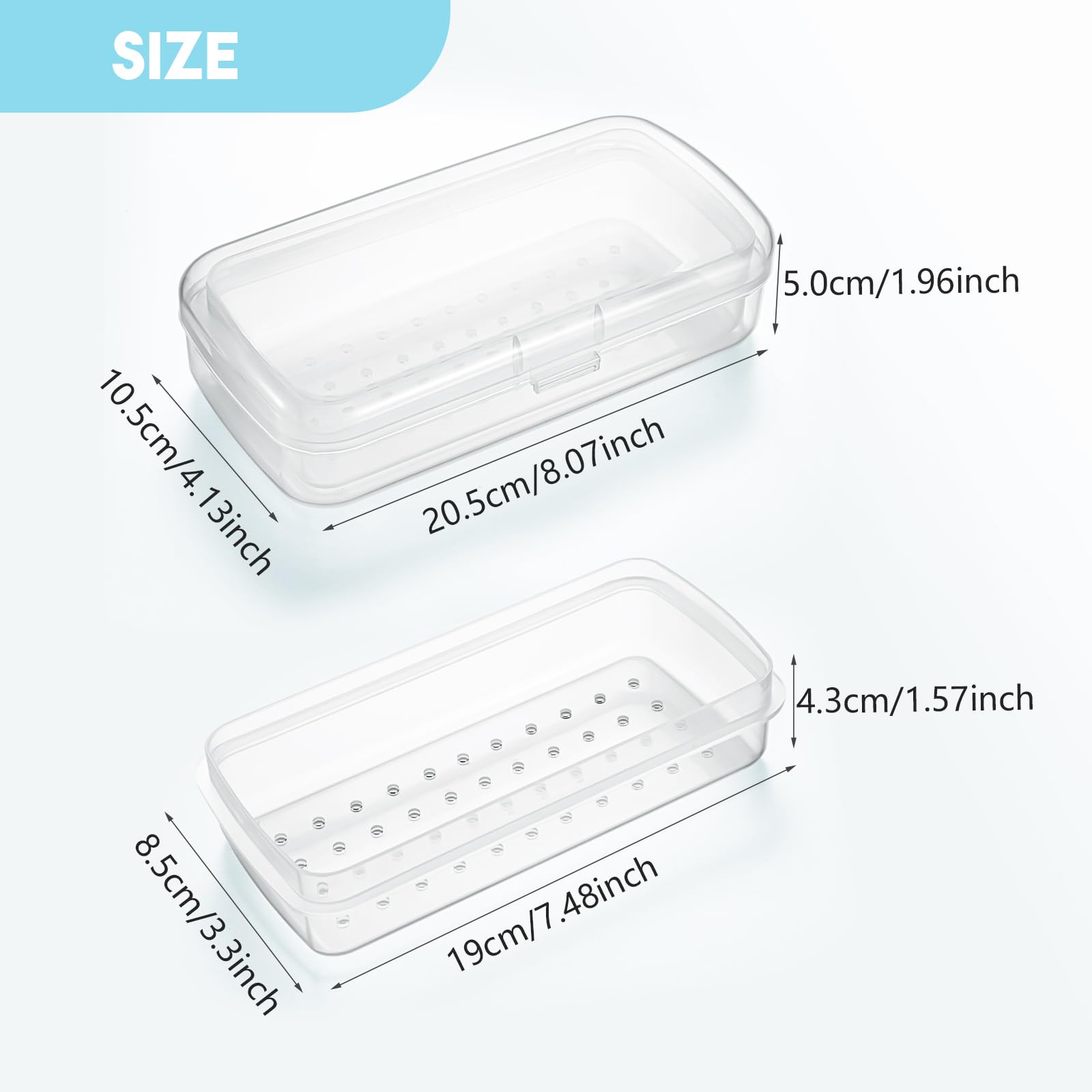 Professional Nail Tool Sterilizer Box - Clear Plastic UV Sterilization Tray for Tweezers, Eyelash Extensions & Nail Implements - Hygienic Storage Organizer for Salons, Spas & Home Manicure Use