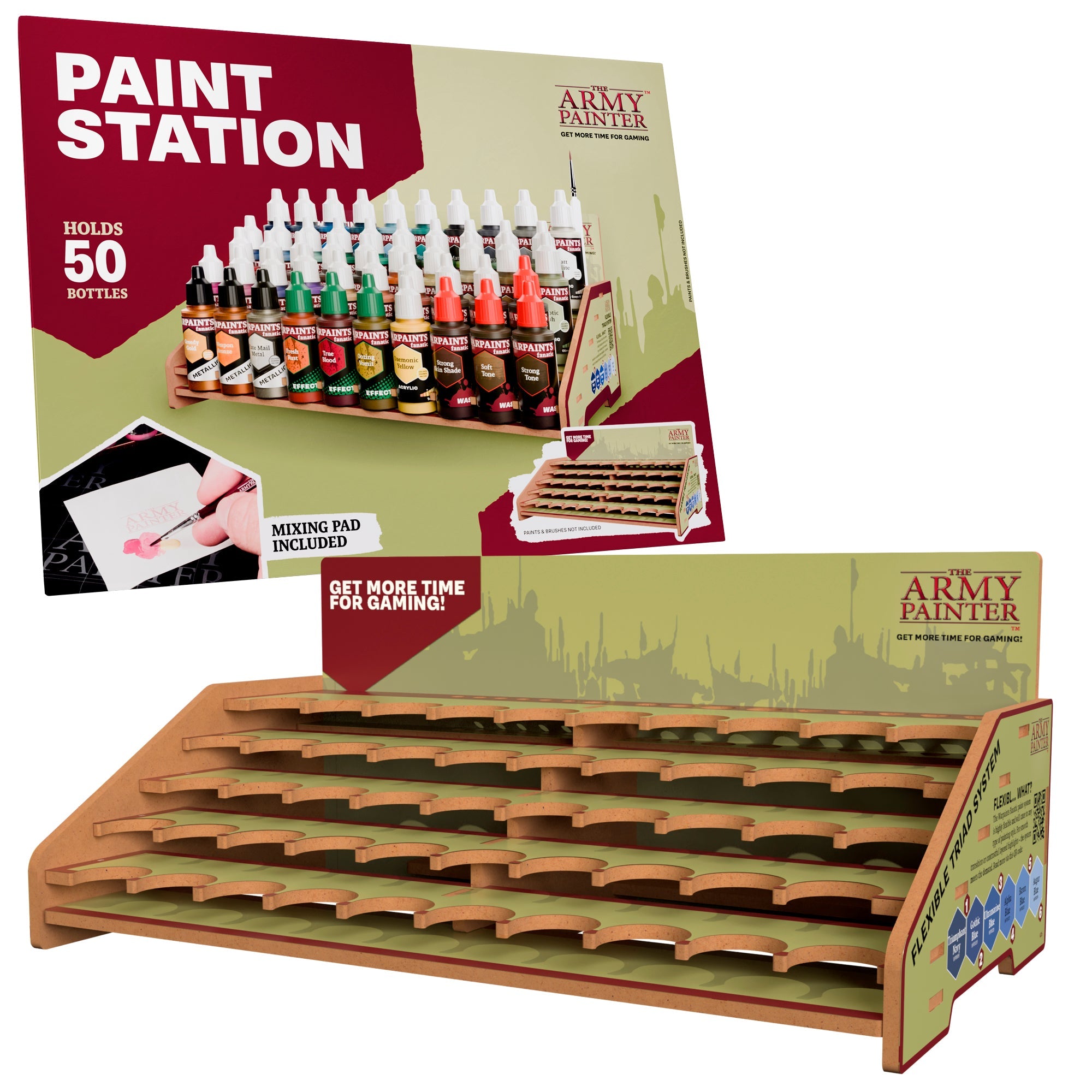50 Pack Paint Station Set - Professional Artist Painting Palette with Mixing Wells & Thumb Hole - Perfect for Acrylic, Oil, Watercolor Painting - Art Studio & Classroom Supplies