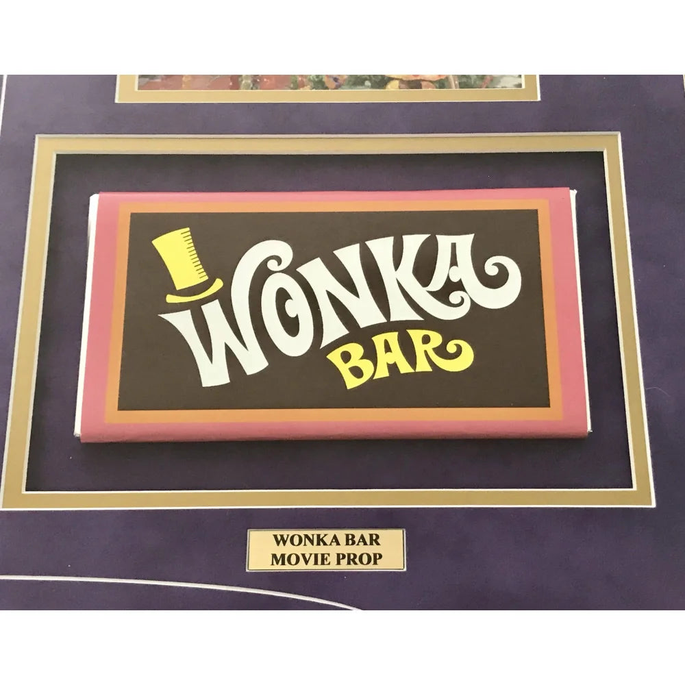 Gene Wilder Willy Wonka Kids Signed Golden Ticket 8x10 Framed Collage with PSA COA - Perfect for Movie Memorabilia Collectors and Charlie and the Chocolate Factory Fans