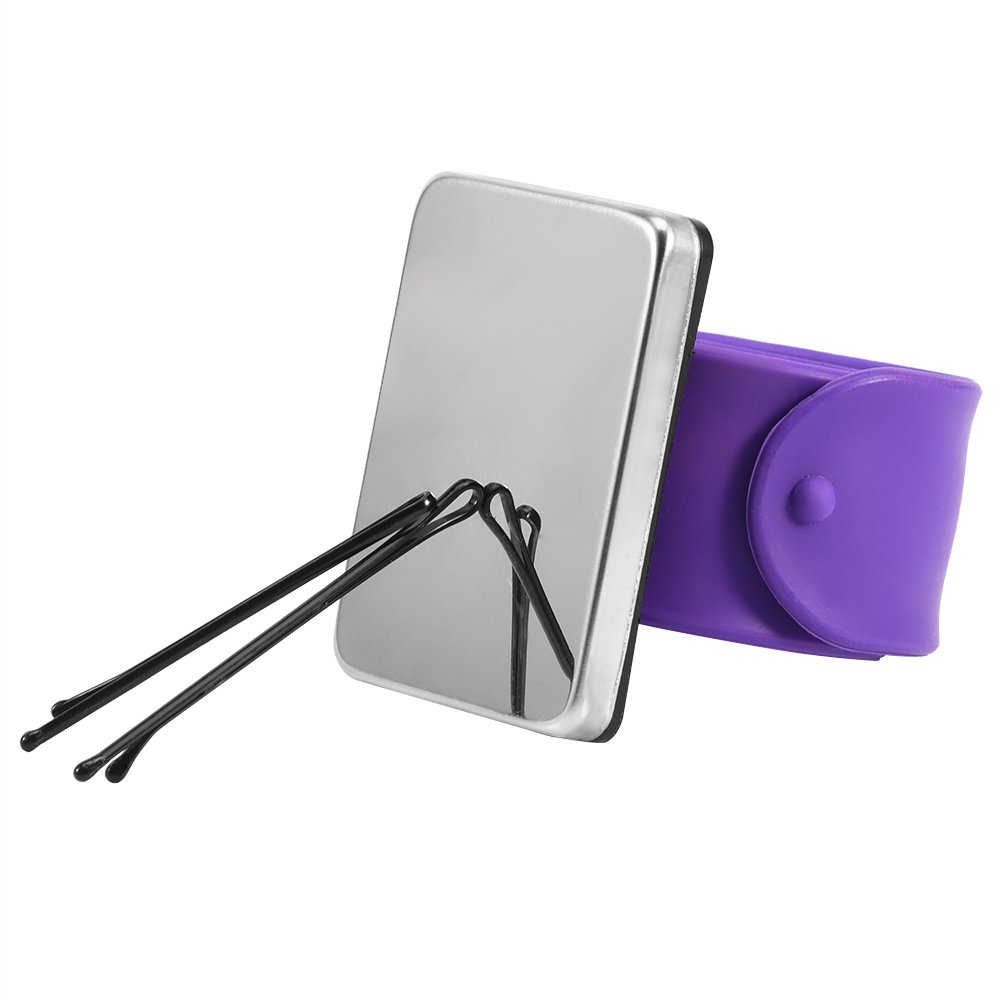 Wosume Magnetic Hair Clips Bracelet - Magnetic Wristband Hairpin Holder for Hair Grip & Styling Accessories (Purple) | Perfect for Salon Stylists & Home Hairdressing