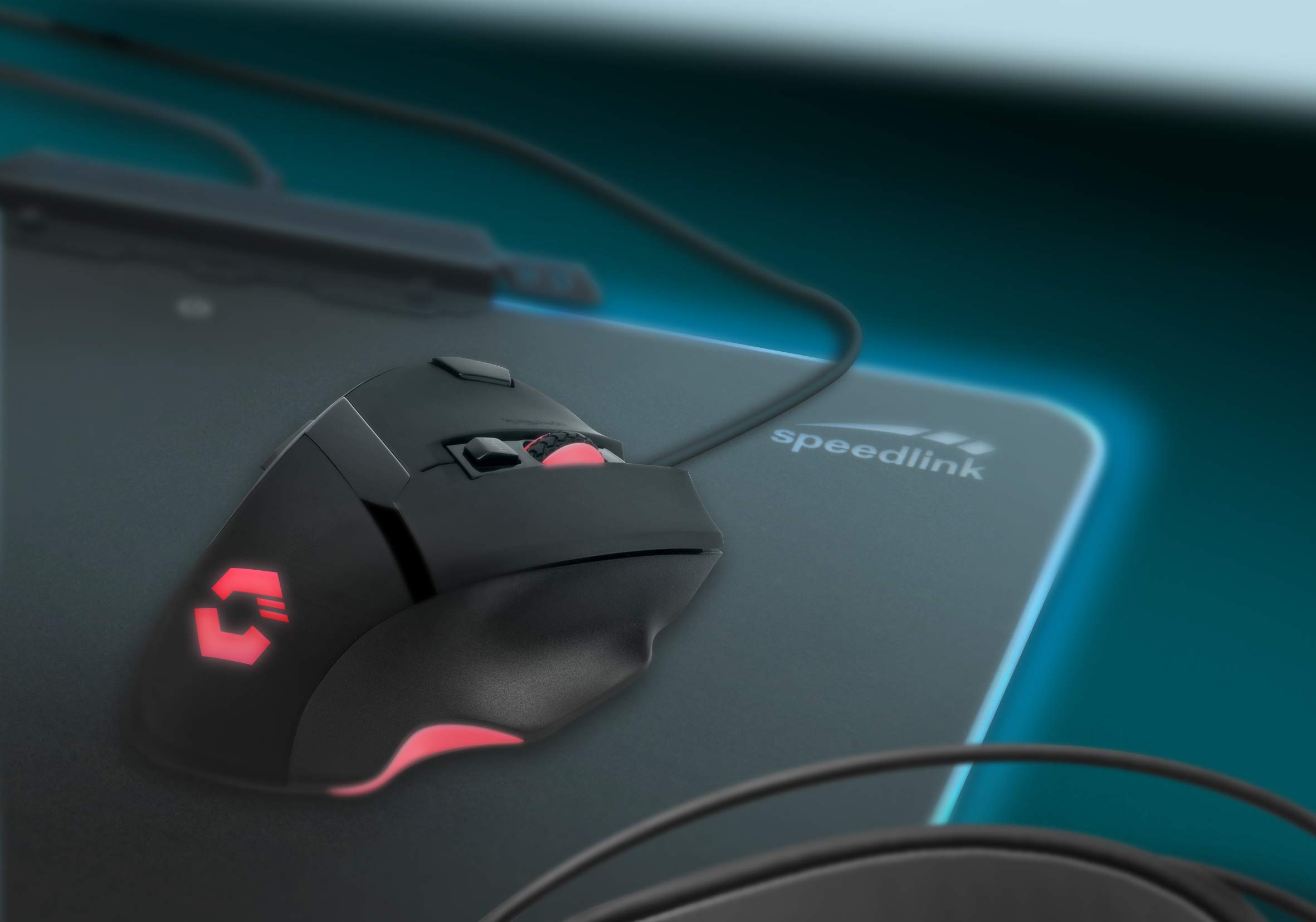 Speedlink VADES Wired Gaming Mouse with RGB Lighting - 2400 DPI, 5 Programmable Buttons, DPI Switch & Rapid Fire - Ergonomic USB PC Gaming Mouse for FPS, MOBA, eSports (Black) - Perfect for Competitive Gaming & Long Sessions