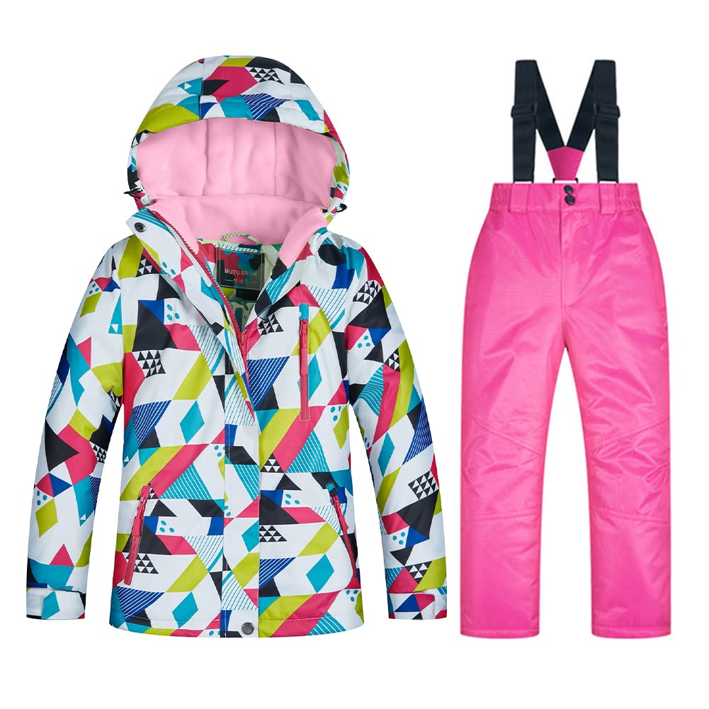 SEARIPE Girls Waterproof Ski Jacket and Pants Set - Winter Warm Snowsuit for Kids & Toddlers | Outdoor Snowboarding & Cold Weather Play