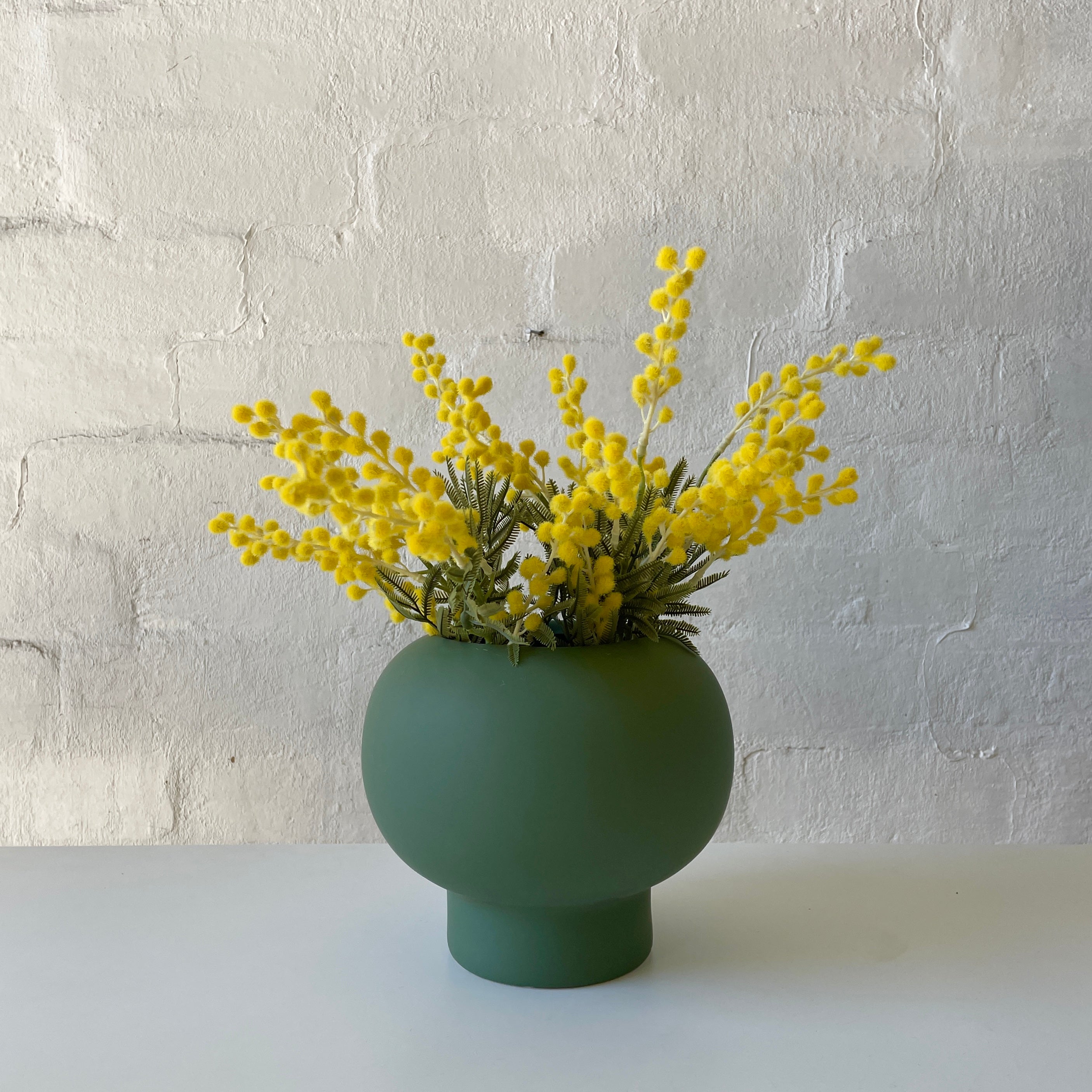 5 Pack Artificial Wattle Stems - Realistic Faux Greenery for Home Decor, Wedding Centerpieces, and Floral Arrangements