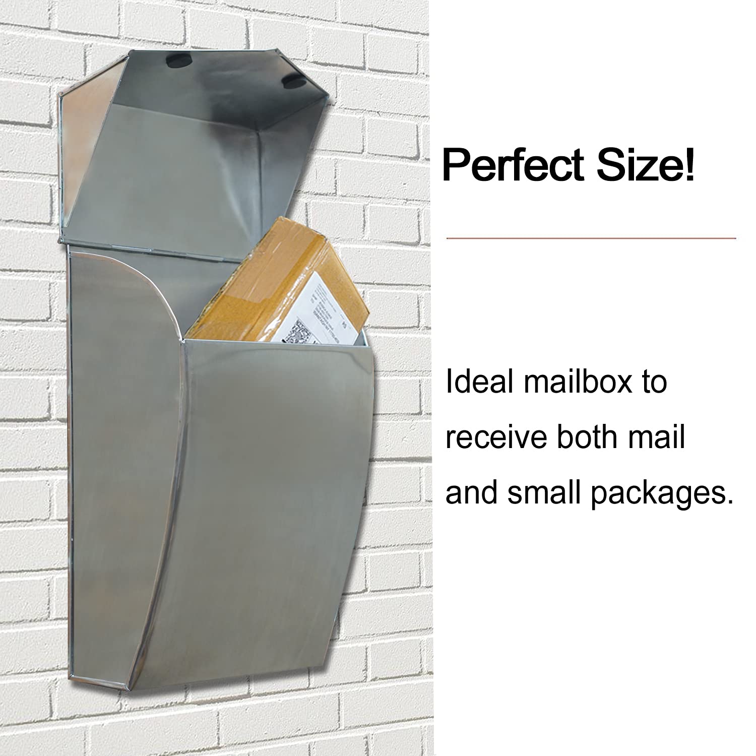 Stainless Steel Wall Mounted Mailbox for Outside - 4.8 x 10 x 13 Inch Waterproof Mailbox for House, Apartment & Office - Durable NACH Mailboxes for Wall Mount - Perfect for Home, Business & Outdoor Use