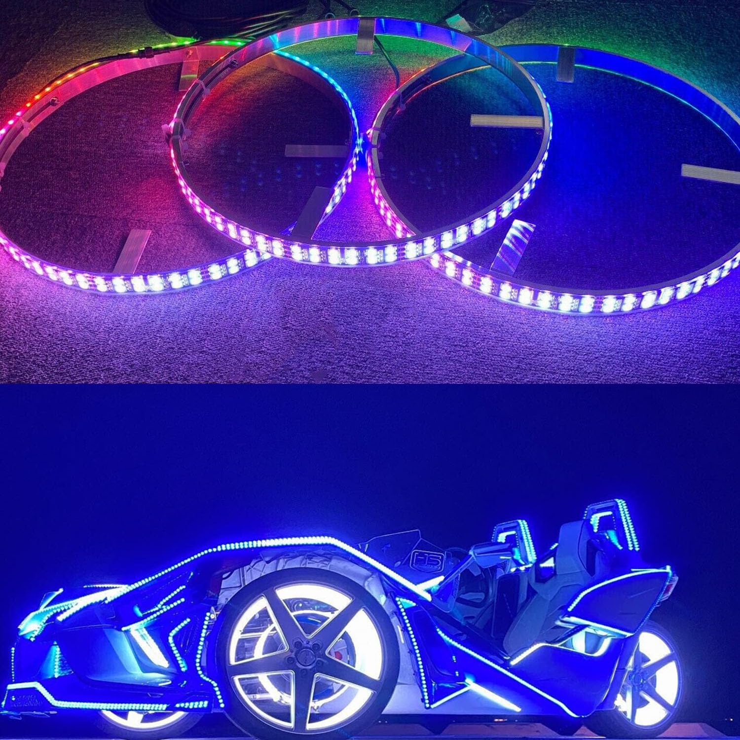 1PCS Double Row Chasing Wheel Lights for 17.5