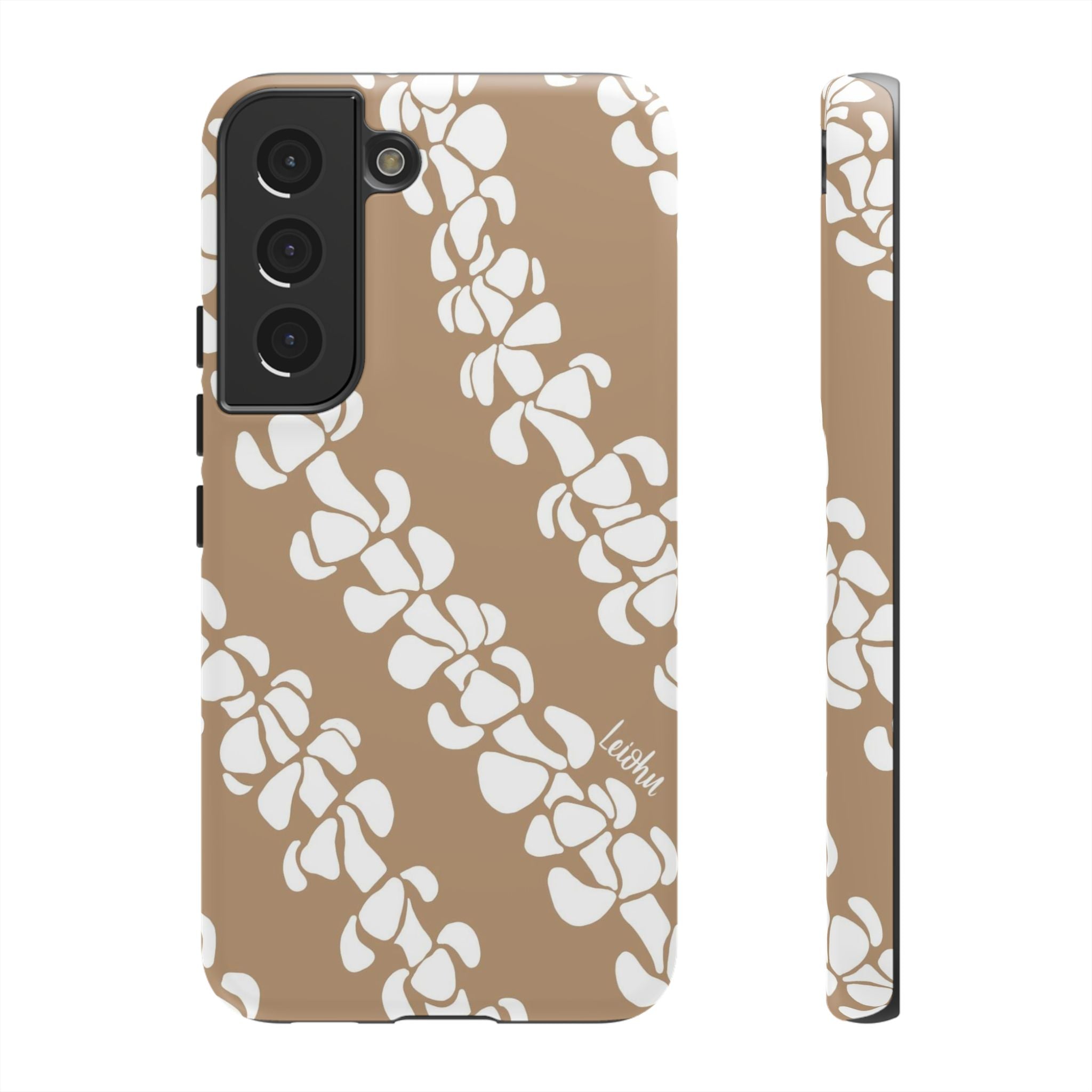 Premium Puakenikeni Tan Leather Case for Samsung Galaxy - Durable Protection with Stylish Design for Everyday Use