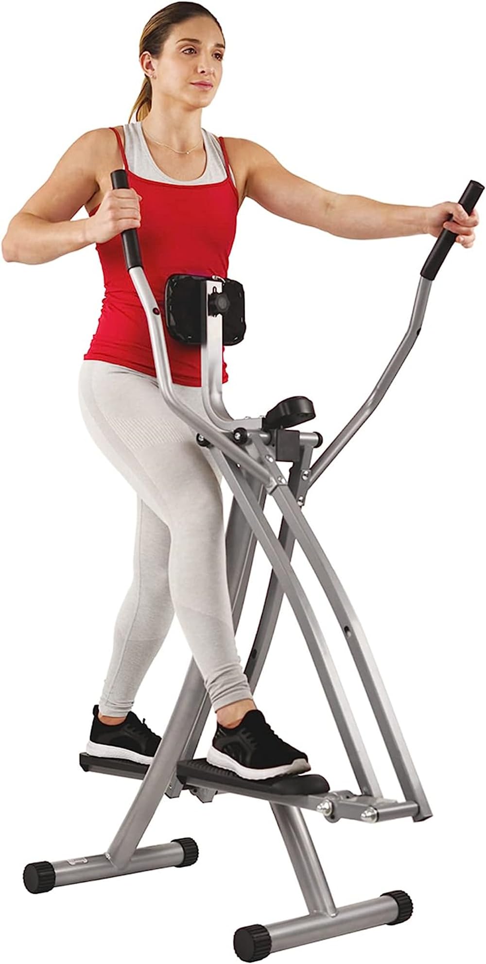 LCD Monitor Air Walk Trainer Elliptical Machine Glider - 220 LB Weight Capacity, 30 Inch Stride - Home Gym Cardio Workout Equipment for Fitness & Weight Loss