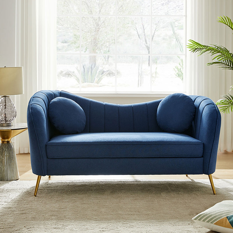 Emilio Contemporary Tufted Back Loveseat - Elegant & Comfortable Small Sofa for Living Room, Bedroom or Office - Perfect for Relaxing & Entertaining Guests