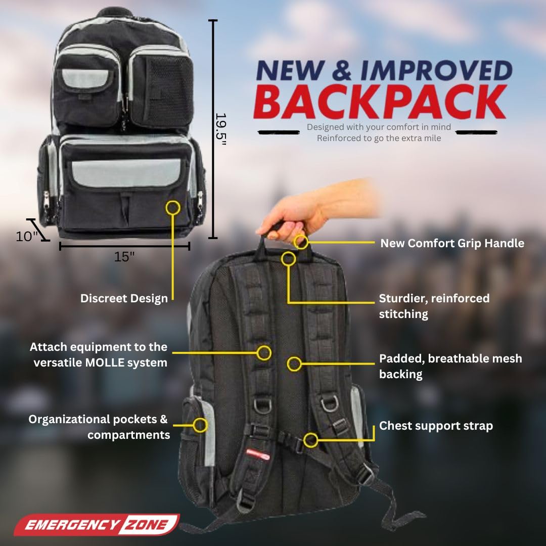 2-4 Person Urban Emergency Survival Kit - 72 Hour Bug Out Bag with Food, Water & Survival Gear | Disaster Preparedness Supplies for Earthquakes, Hurricanes & Power Outages | Camping, Hiking & Emergency Evacuation