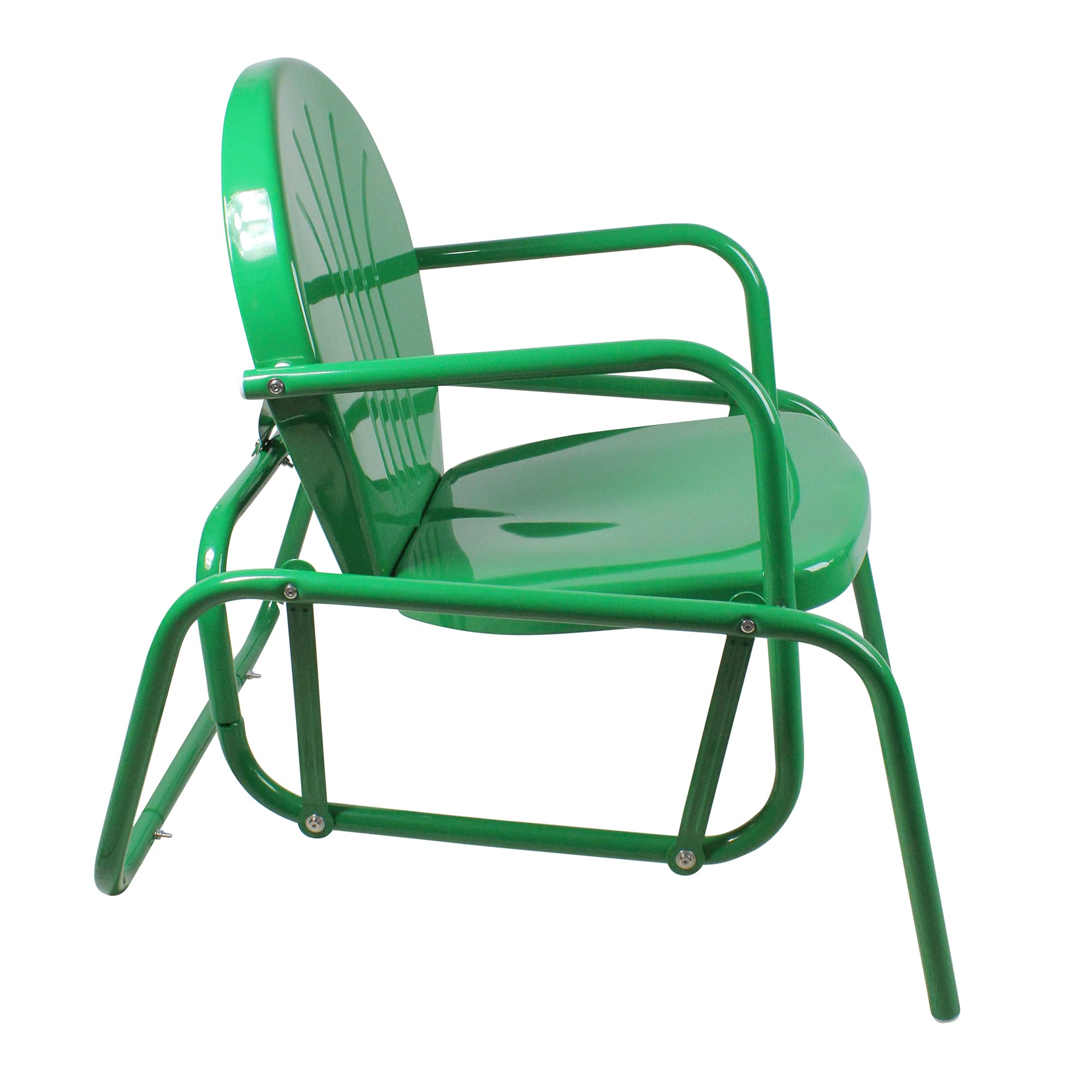 Northlight WB29826 Retro Metal Tulip Glider Patio Chair - 32 Inch Outdoor Rocking Chair, Green - Perfect for Garden, Porch & Backyard Relaxation