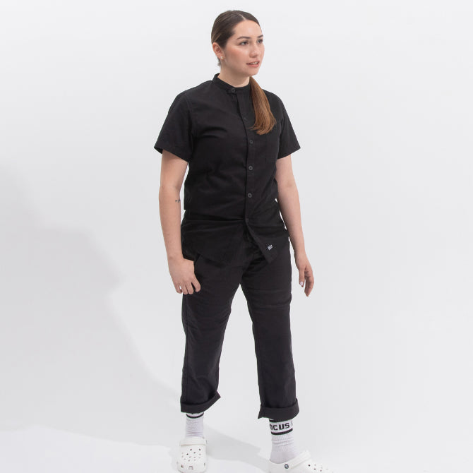 Tilit Chef Shirt - Premium Short Sleeve Professional Kitchen Uniform for Chefs & Cooks (Black) - Ideal for Restaurant, Catering & Culinary Work