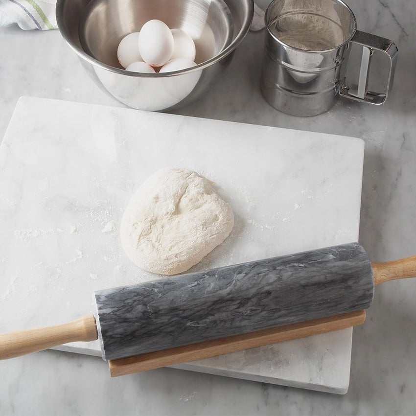 Fox Run Large White Marble Pastry Board - Premium Baking Surface for Rolling Dough, Cookies & Pie Crusts | Ideal for Home Bakers & Professional Kitchens