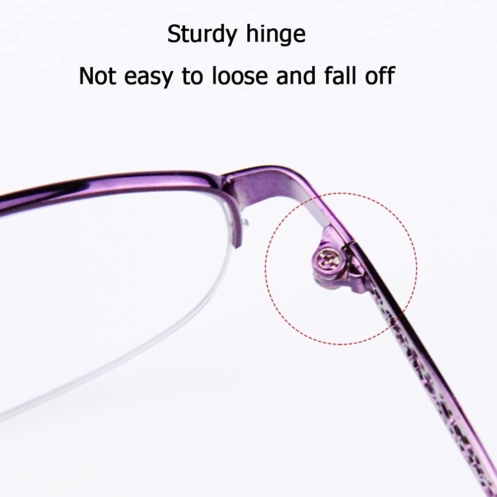 Blue Light Blocking Reading Glasses for Women & Men - Anti Glare Computer Glasses with Spring Hinges - Reduce Eye Strain for Work, Gaming & Screen Time