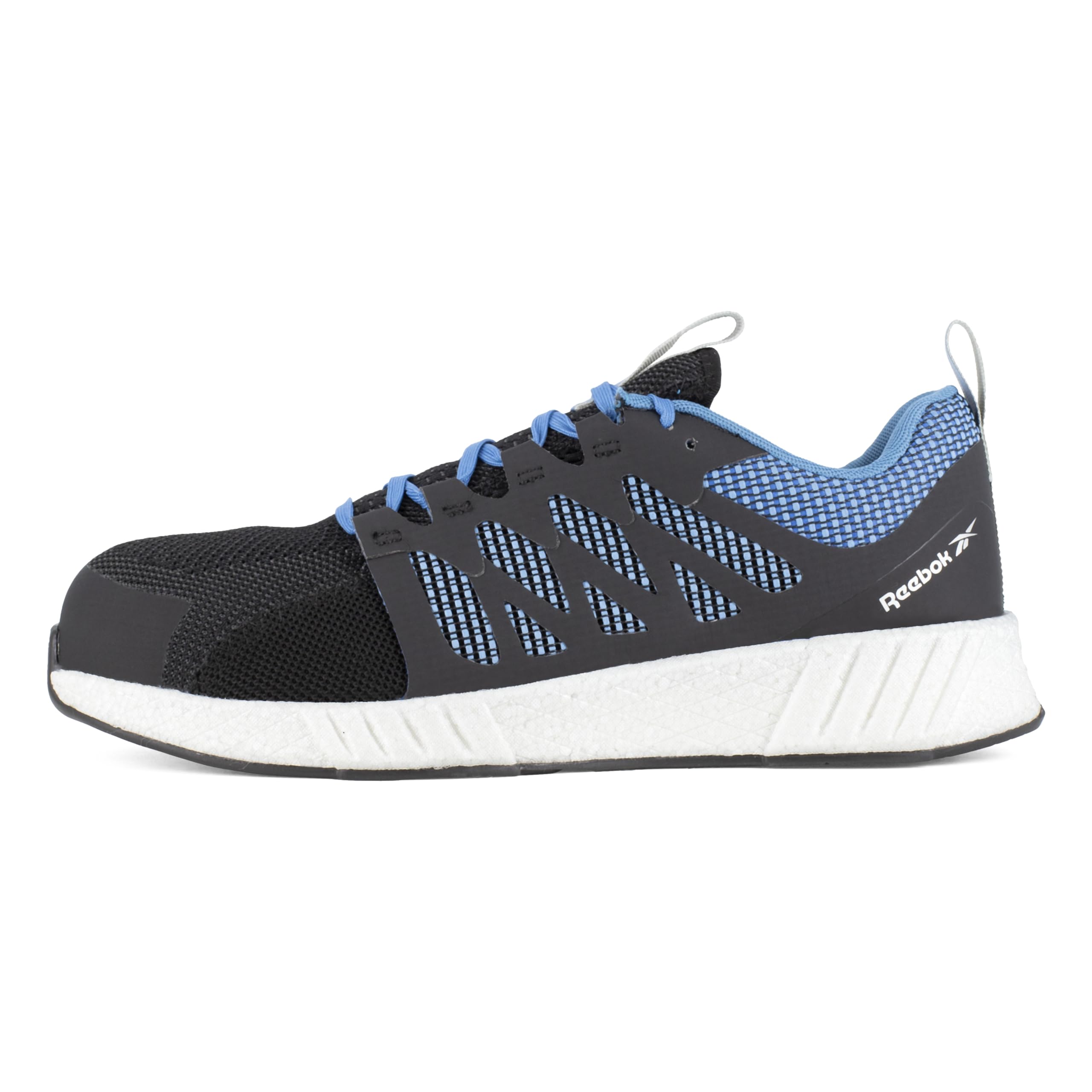 Reebok Men's Rb4314 Fusion Flexweave Safety Composite Toe Athletic Work Shoes - Black & Blue - Lightweight & Durable for Construction, Warehouse & Industrial Work