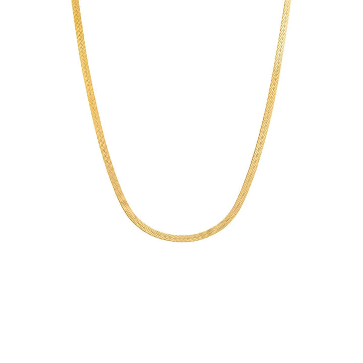Elegant Herringbone Chain Necklace for Women - 14K Gold Plated Layering Necklace, Dainty & Minimalist Jewelry Gift for Her - Perfect for Everyday Wear, Date Nights & Special Occasions