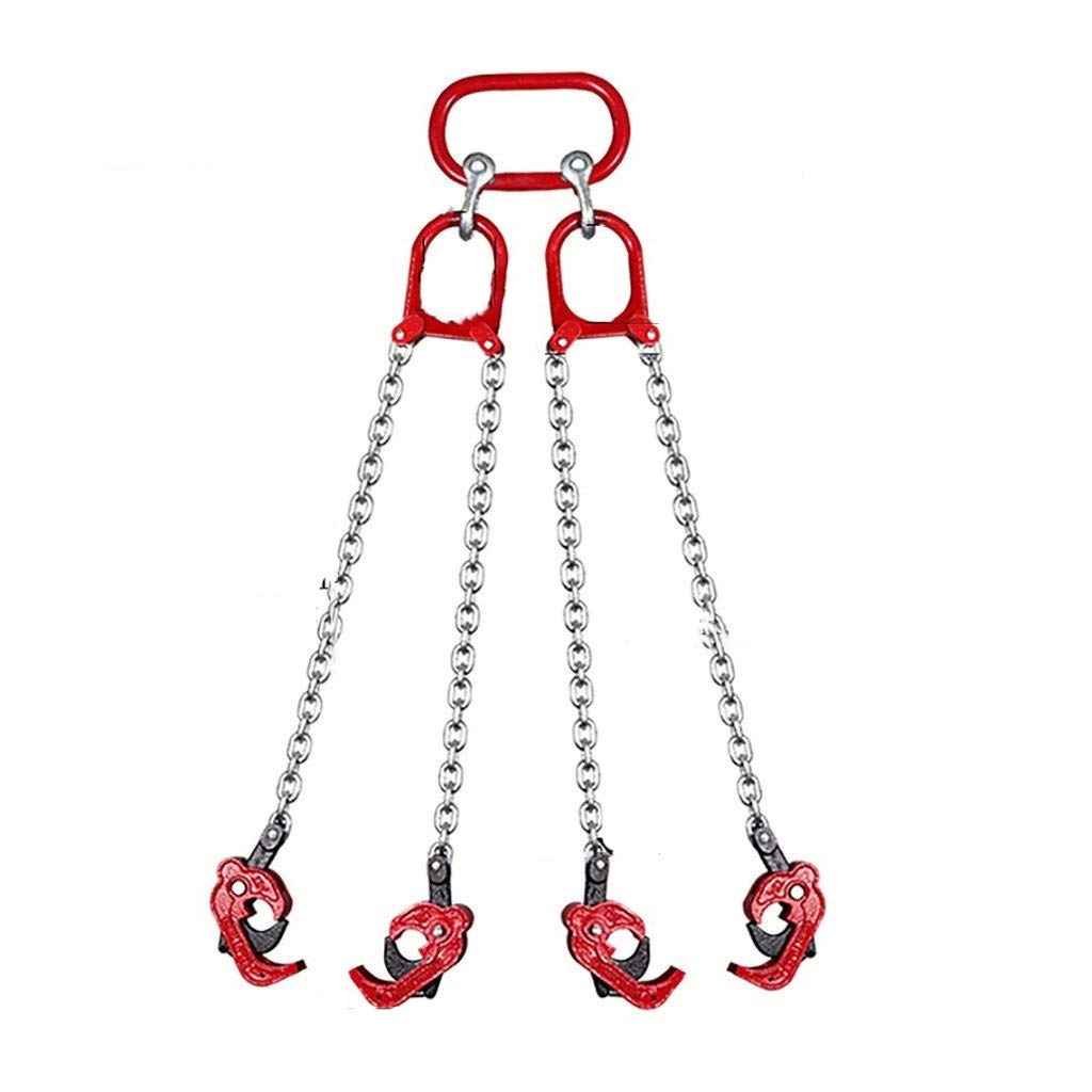 Heavy Duty 4-Leg Oil Drum Lifting Clamp - 1.2 Ton Capacity Forklift Chain Hook Spreader for Industrial Drum Handling - Perfect for Warehouse, Construction & Logistics Operations