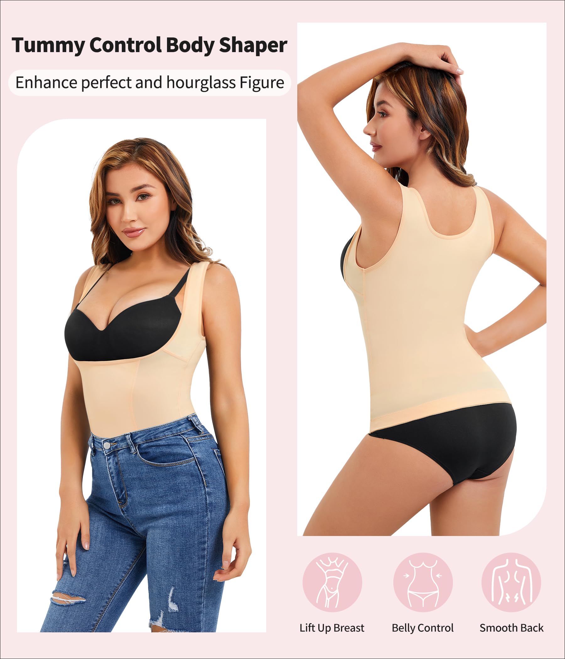 Gotoly Women's Waist Cincher - Tummy Control Shapewear for Women, Slimming Compression Vest, Invisible Body Shaper for Everyday Wear, Workout & Special Occasions