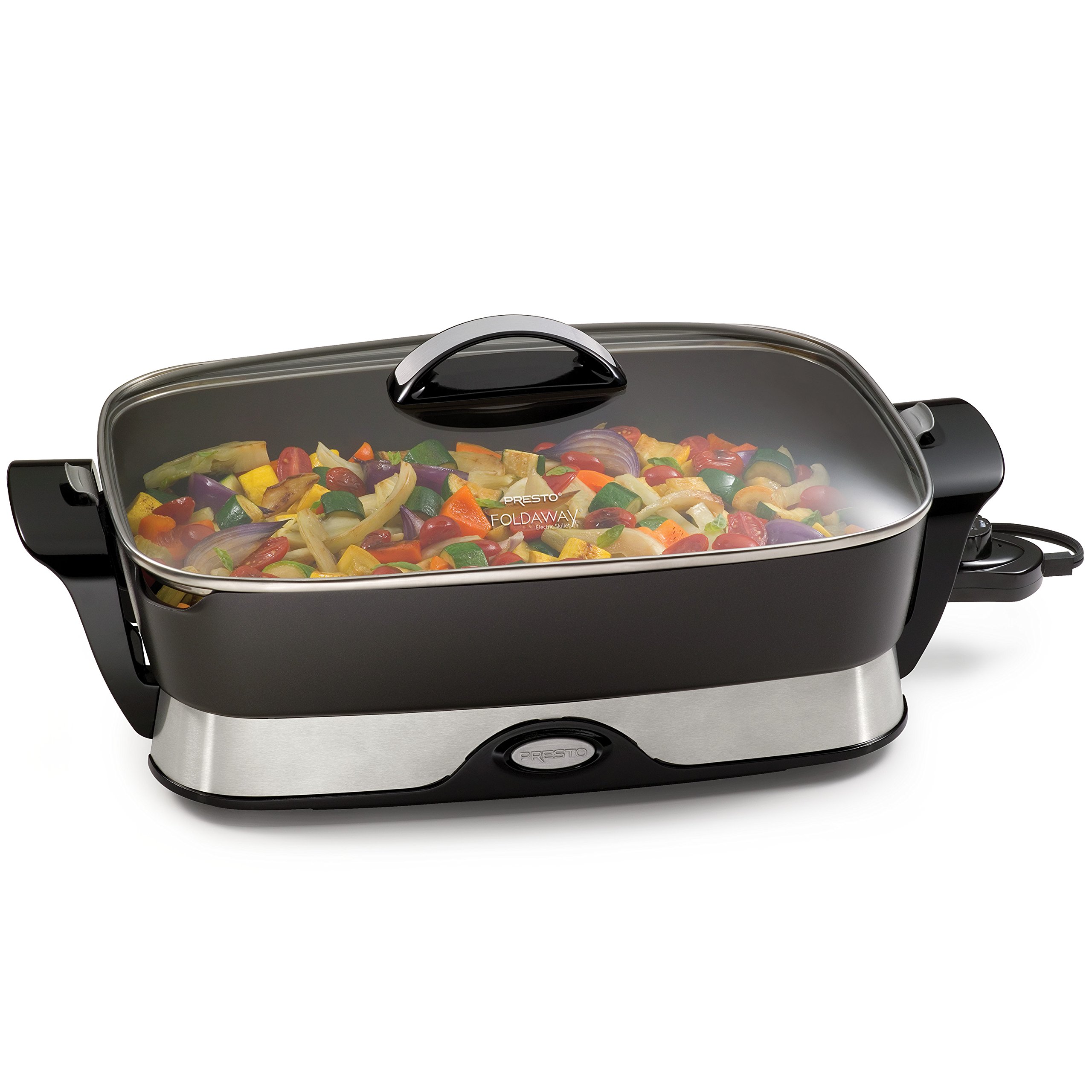 Presto 07073 19-Inch Black Electric Tilt-N-Fold Griddle & 06857 16-Inch Black Electric Foldaway Skillet - Perfect for Home Kitchen, Camping, and Outdoor Cooking