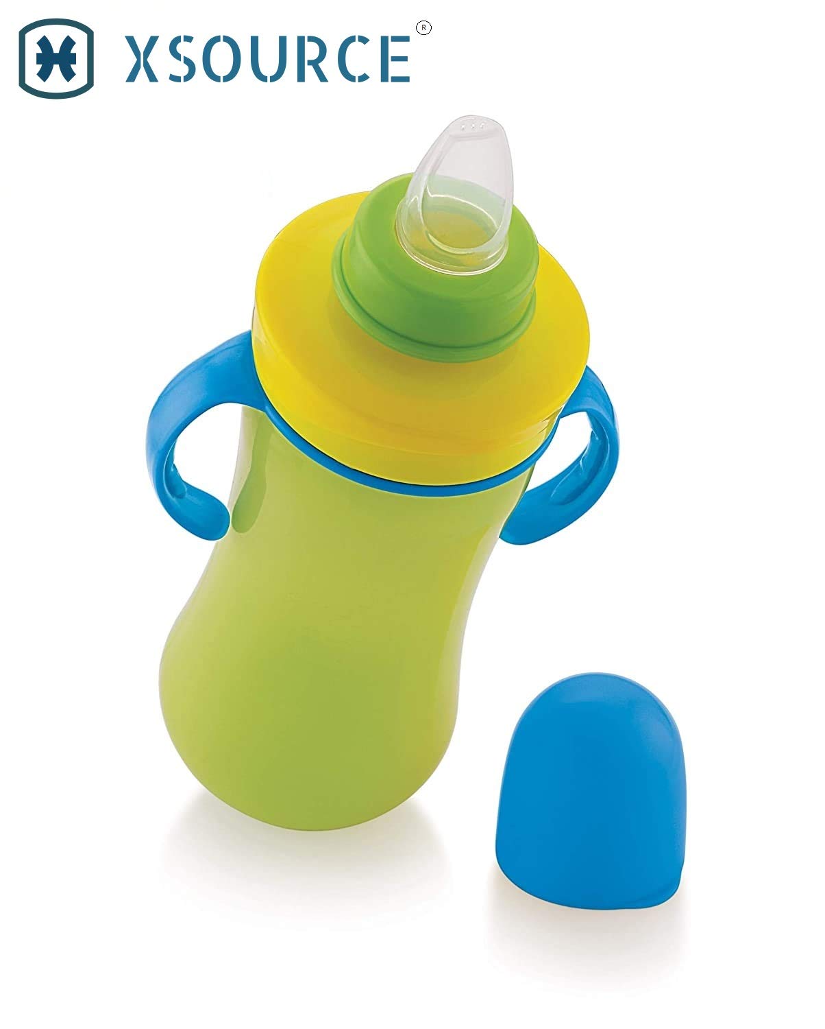 XSOURCE Bunny Baby Sipper Sippy Cup - Stage 1 Spill Proof, Leak Proof & Break Proof - Soft Silicone Nipple Training Cup for Infants & Toddlers (Pink) - Perfect for Daycare, Travel & Learning to Drink Independently