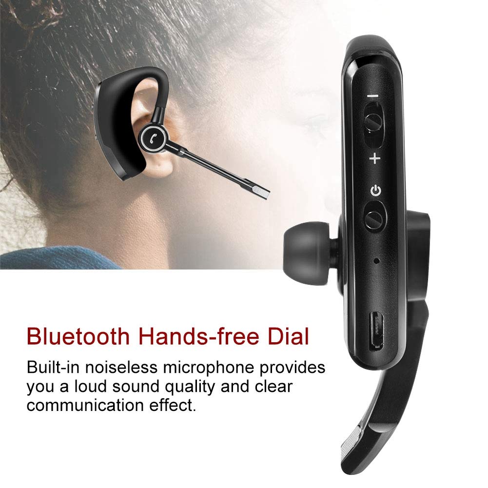 V8s Bluetooth Headset - Wireless Earpiece with 120H Standby, Clear Voice Capture, Hands-Free for Business & Driving - In-Ear Bluetooth Earbuds for iPhone & Android - Perfect for Conference Calls & Commuting