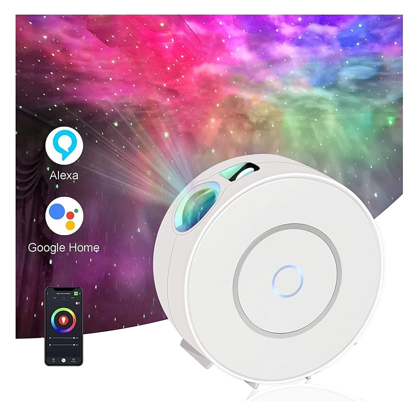 Galaxy Star Projector with Nebula Effect, Bluetooth Speaker & Timer - Alexa & Google Home Compatible, APP/Voice Controlled Night Light for Bedroom, Kids Room, Home Theater & Party Decor - Perfect for Relaxation, Meditation & Mood Lighting