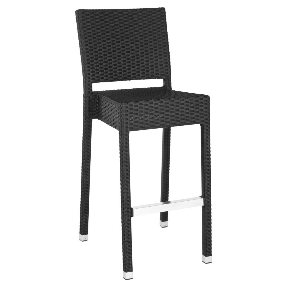 Safavieh Home Collection Bethel Black 29.5-inch Bar Stool - Indoor/Outdoor Use for Patio, Kitchen Island & Home Bar