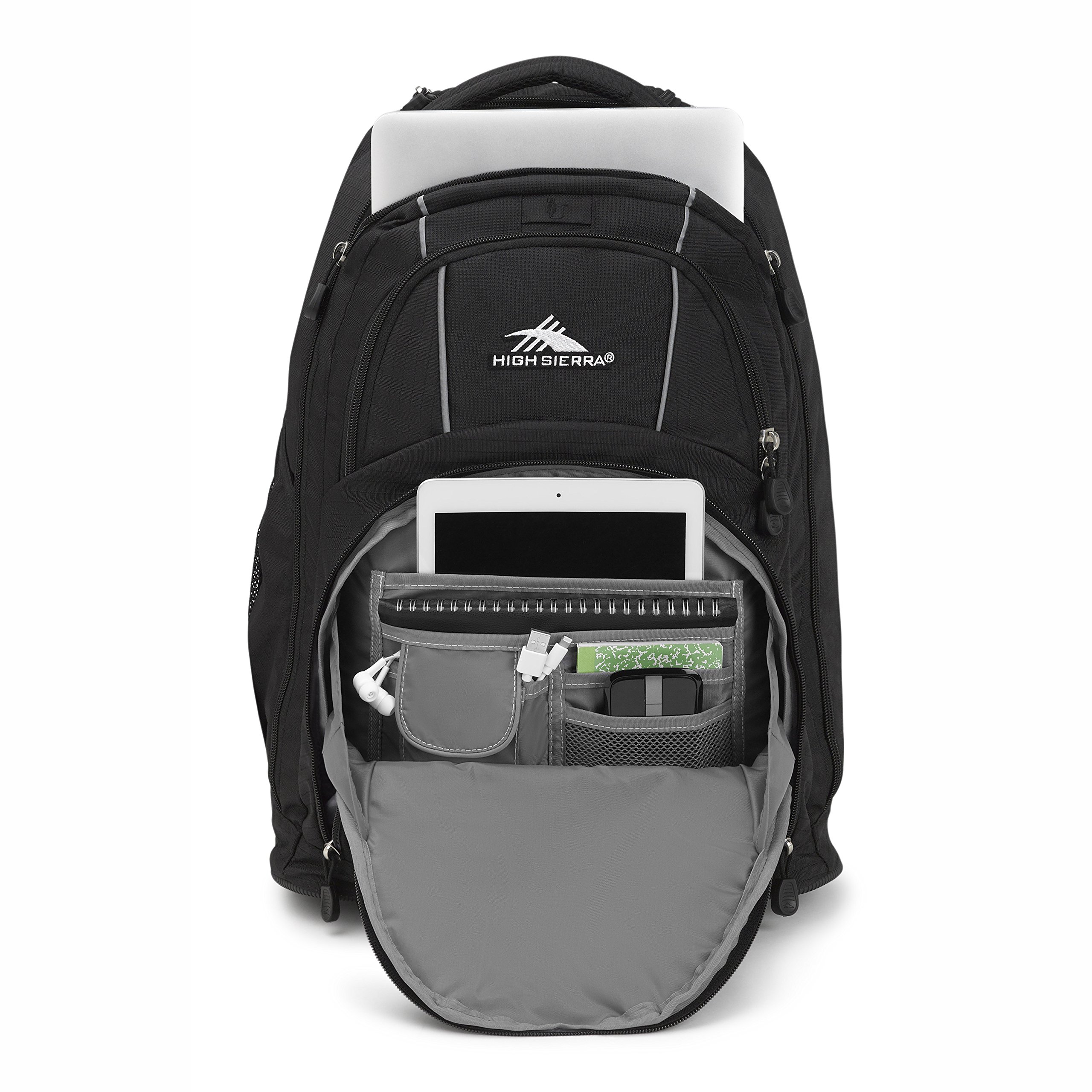 High Sierra Freewheel Wheeled Laptop Backpack - Durable Rolling Travel Backpack for 17-Inch Laptops, Black, One Size - Perfect for Business Travel, Commuting & College Students