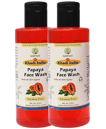 Kartwiz Papaya Face Wash - Natural Exfoliating Cleanser for Glowing Skin, Brightening & Smoothing Facial Wash, Pack of 2 | Gentle Daily Cleansing for Acne-Prone & Sensitive Skin | Perfect for Morning & Night Skincare Routine